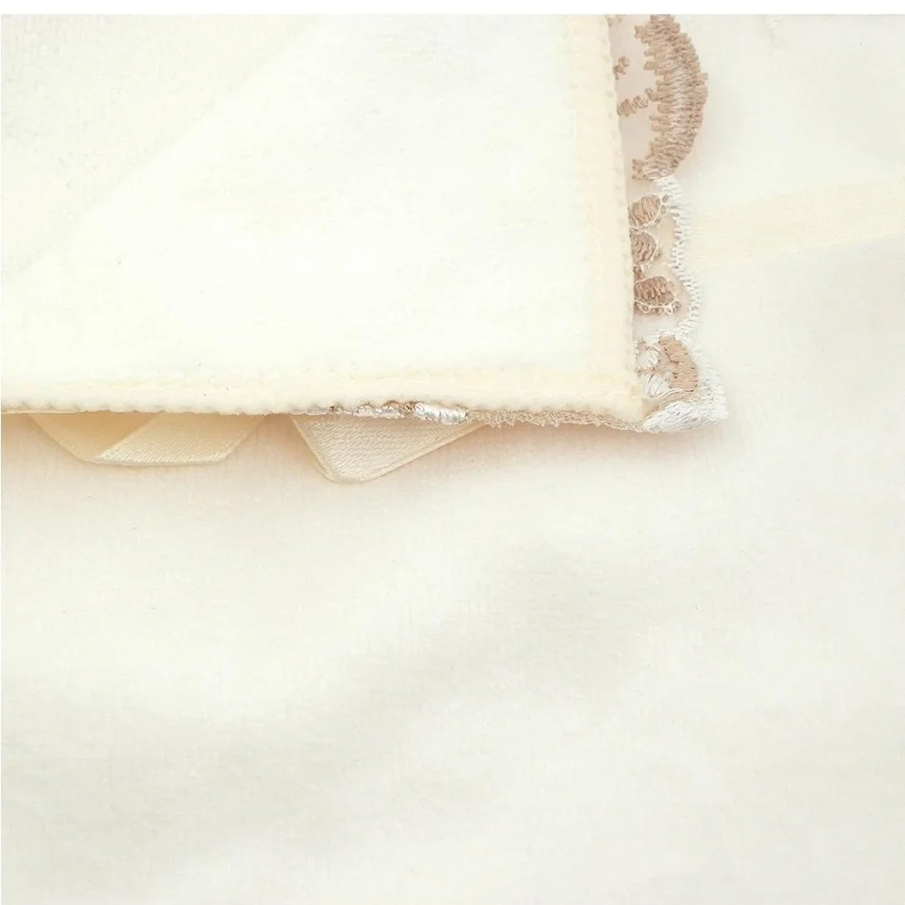 Soft Microfiber Lace Floral Scalloped Towel Set of 3